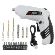XIANXIAN Foldable Electric Screwdriver, Rechargeable with USB, 16PC Screwdriver Bits, mini Carrying screwdriver Set with LED Light for Electric Power Drill Set